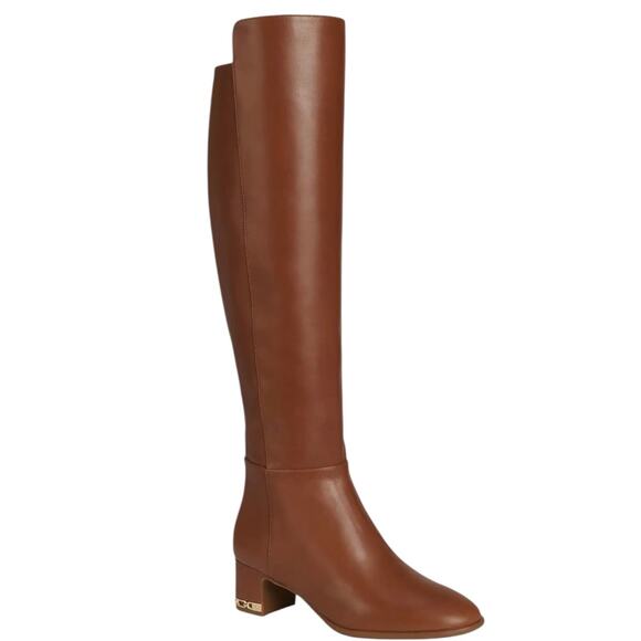 Michael Kors Women's June Leather Knee High Riding Boots Tan Size 10 - Picture 1 of 4